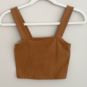 Nordstrom BP. Tan Organic Cotton Strappy Crop Top - Size XS